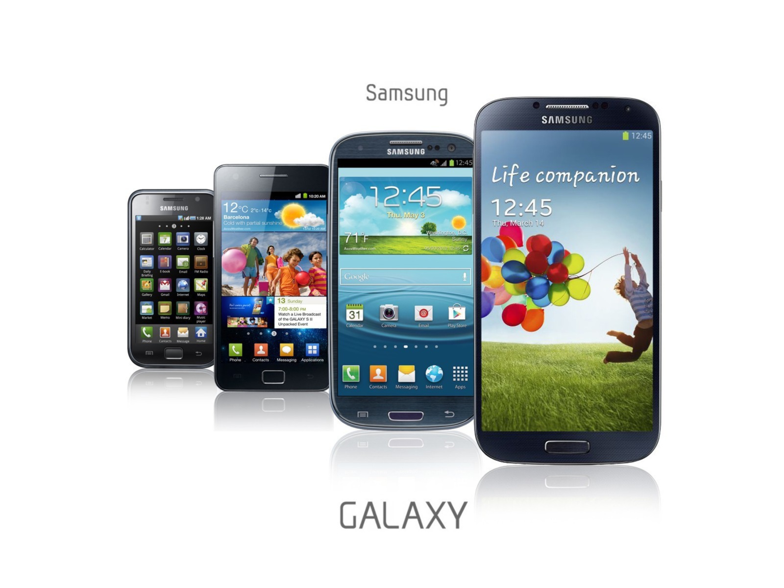 Das Samsung Smartphones S1, S2, S3, S4 Wallpaper 1600x1200