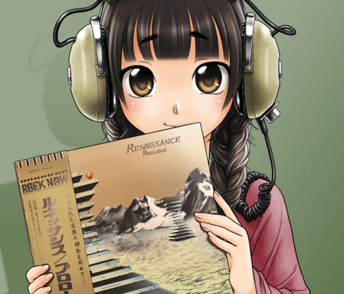 Das Anime Girl In Headphones Wallpaper 1200x1024