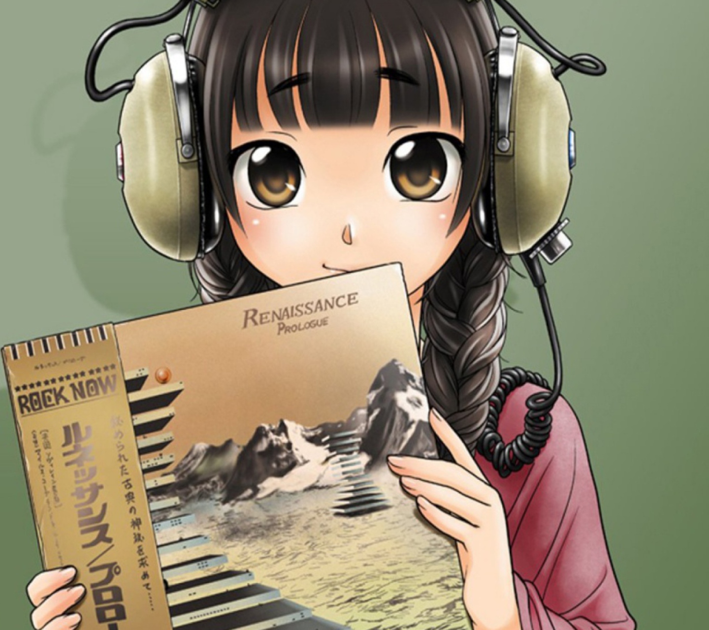 Anime Girl In Headphones wallpaper 1440x1280