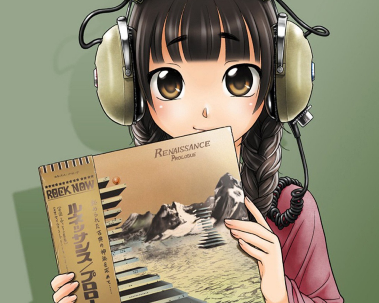 Sfondi Anime Girl In Headphones 1600x1280
