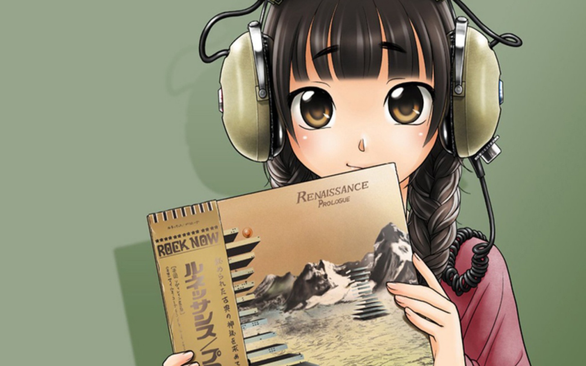 Das Anime Girl In Headphones Wallpaper 1920x1200