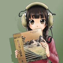 Anime Girl In Headphones wallpaper 208x208