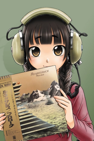 Das Anime Girl In Headphones Wallpaper 320x480