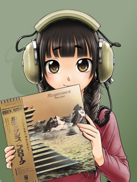 Обои Anime Girl In Headphones 480x640