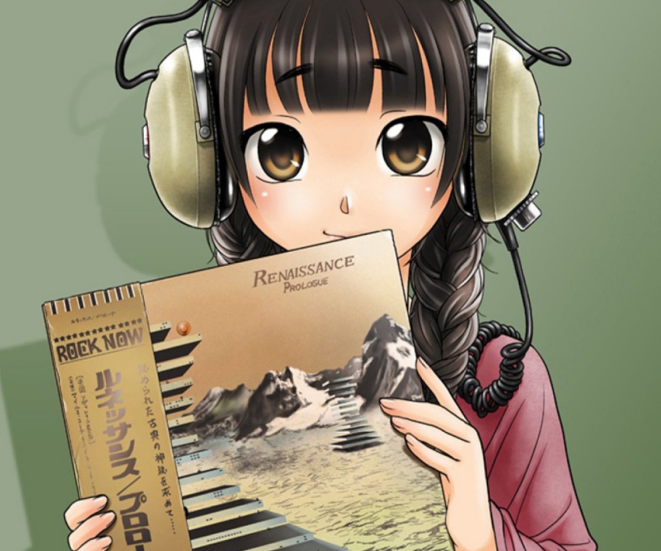 Anime Girl In Headphones wallpaper 960x800