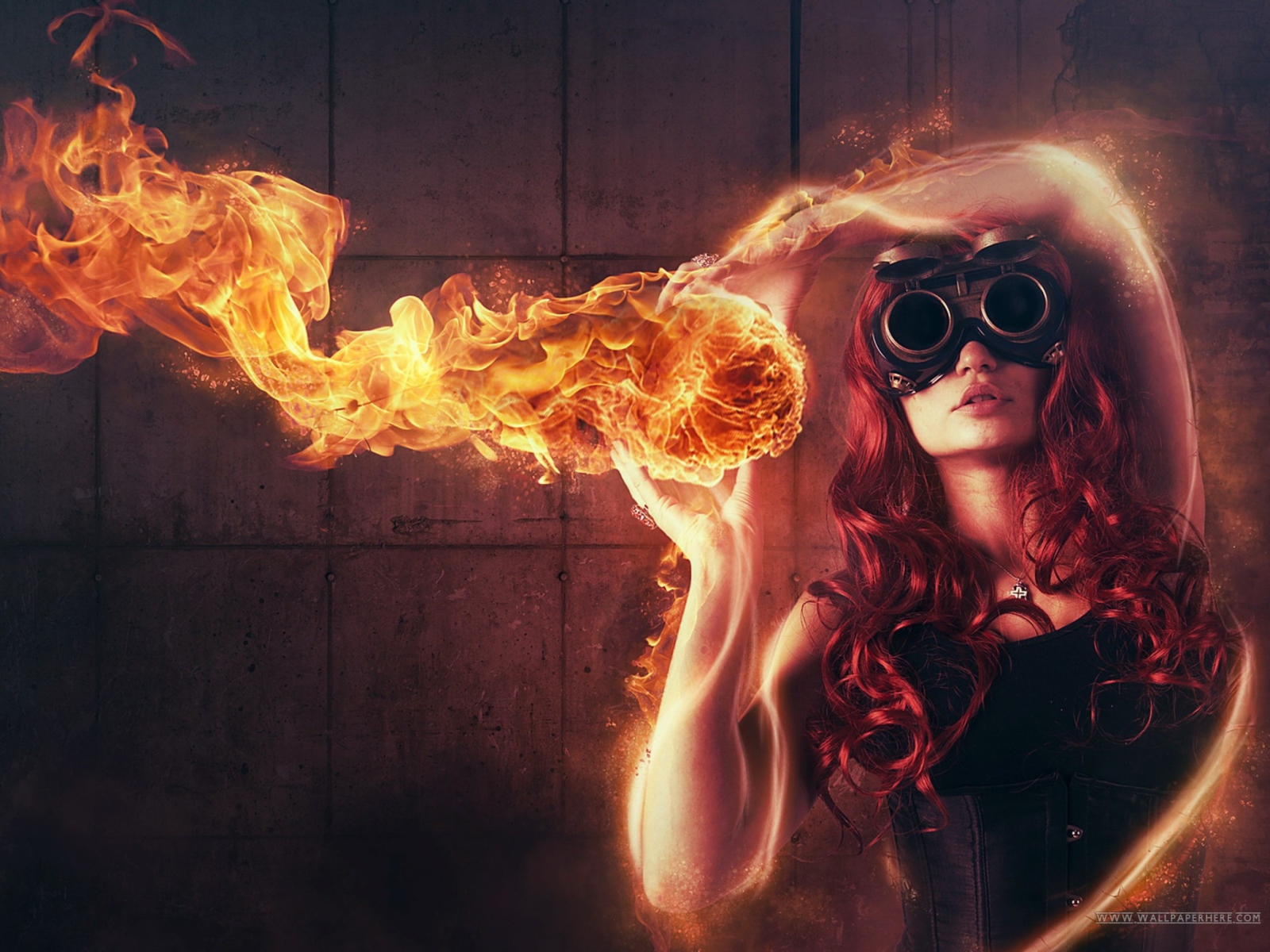 Fondo de pantalla Fire Girl 1600x1200