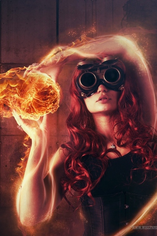 Обои Fire Girl 320x480