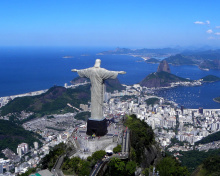 Das Christ the Redeemer statue in Rio de Janeiro Wallpaper 220x176