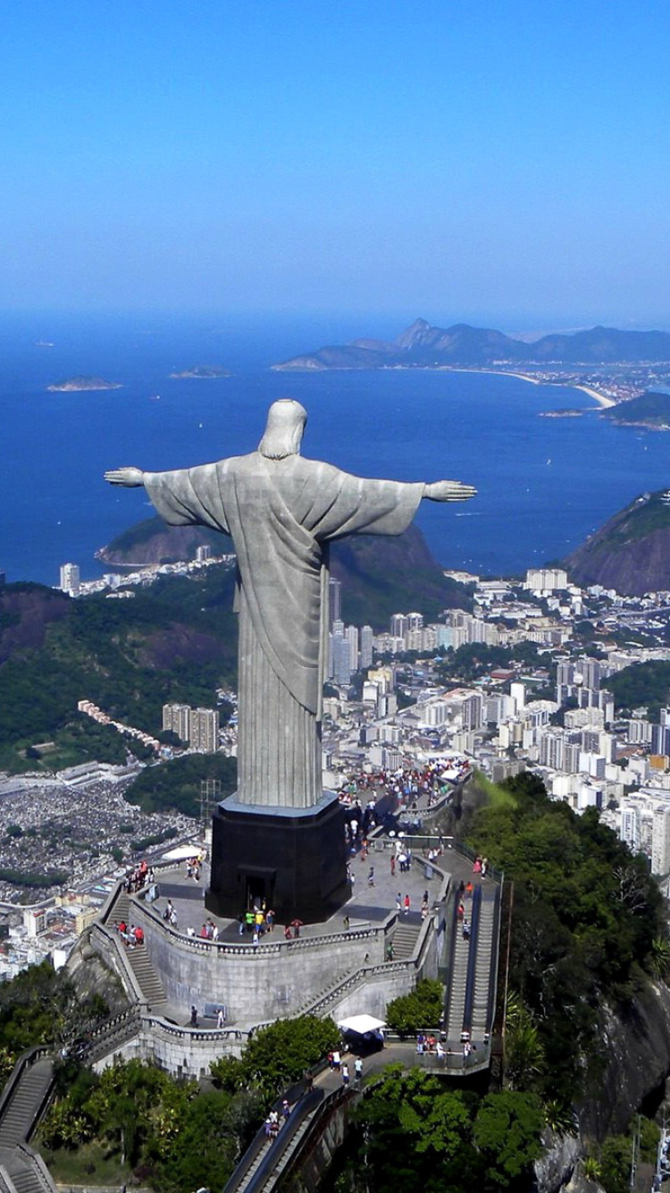 Christ the Redeemer statue in Rio de Janeiro wallpaper 750x1334