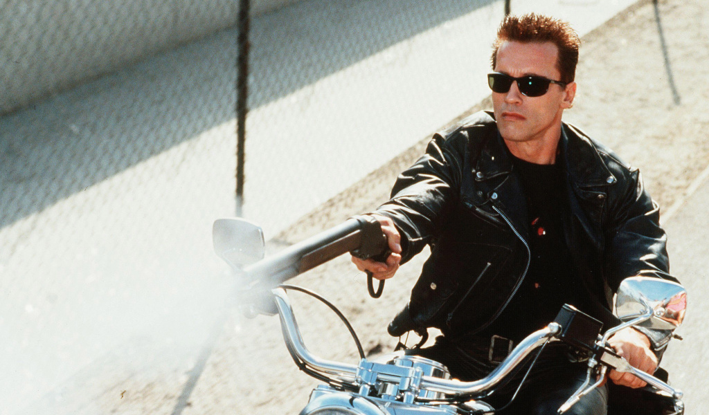 Das Arnold Schwarzenegger in Terminator 2 Wallpaper 1024x600