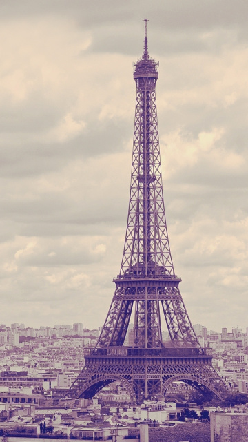 Das Eiffel Tower Landmark Color Wallpaper 360x640