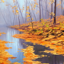 Fondo de pantalla Painting Autumn Pond 208x208