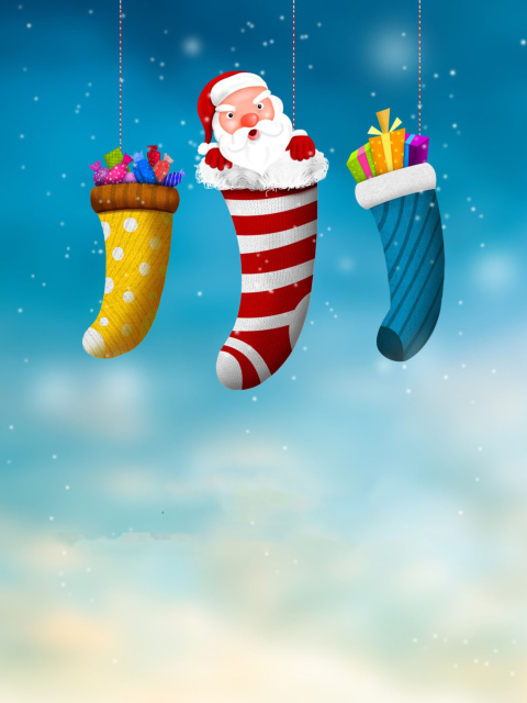 Santa Is Coming To Town wallpaper 480x640