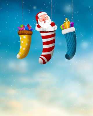 Kostenloses Santa Is Coming To Town Wallpaper für 640x1136
