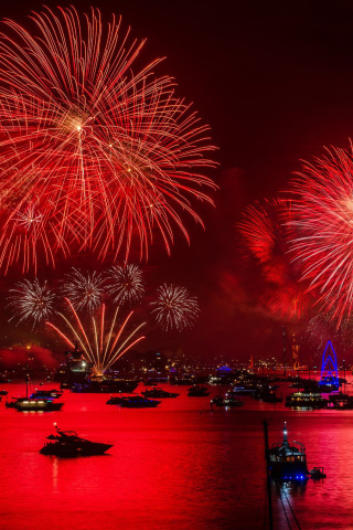 Asian Holiday fireworks wallpaper 320x480