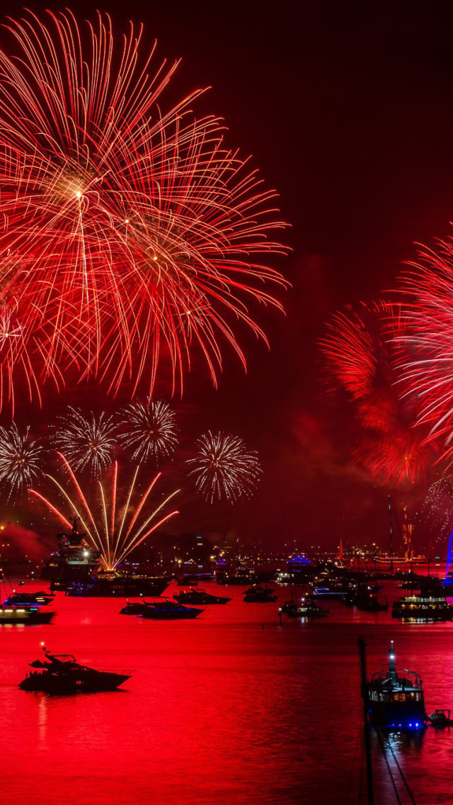 Обои Asian Holiday fireworks 640x1136