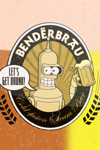 Das Futurama Bender  Benderbrau Wallpaper 320x480
