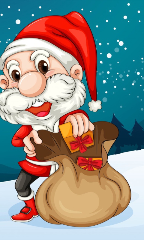 Обои Happy Santa 480x800