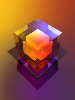 Fondo de pantalla Colorful Cube 240x320