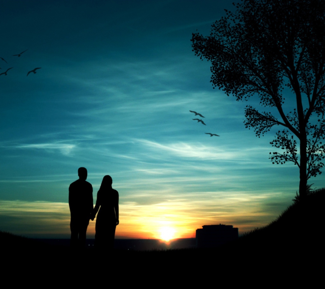 Das Romantic Sunset Wallpaper 1080x960