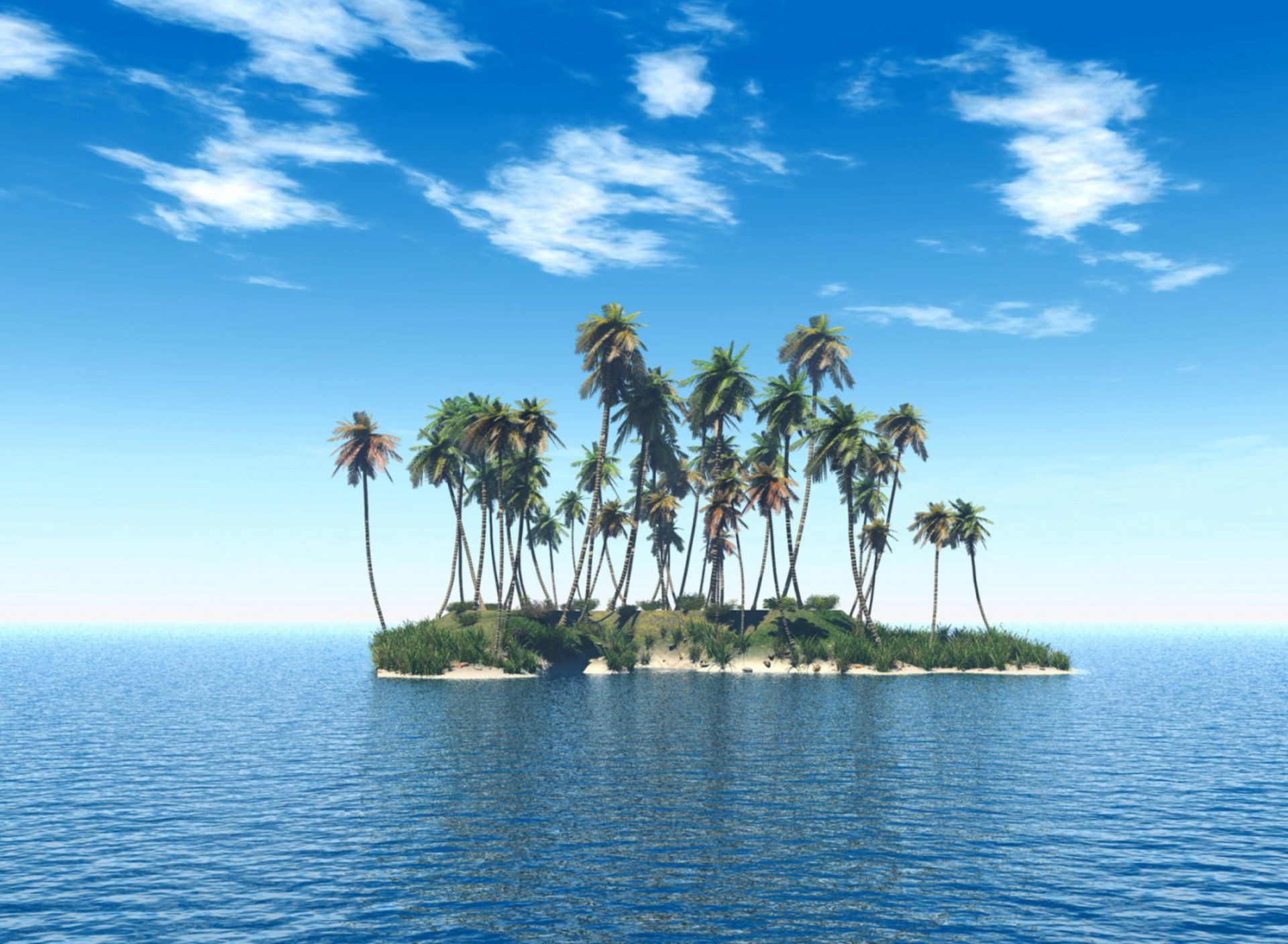 Das Tiny Island In Middle Of Sea Wallpaper 1920x1408