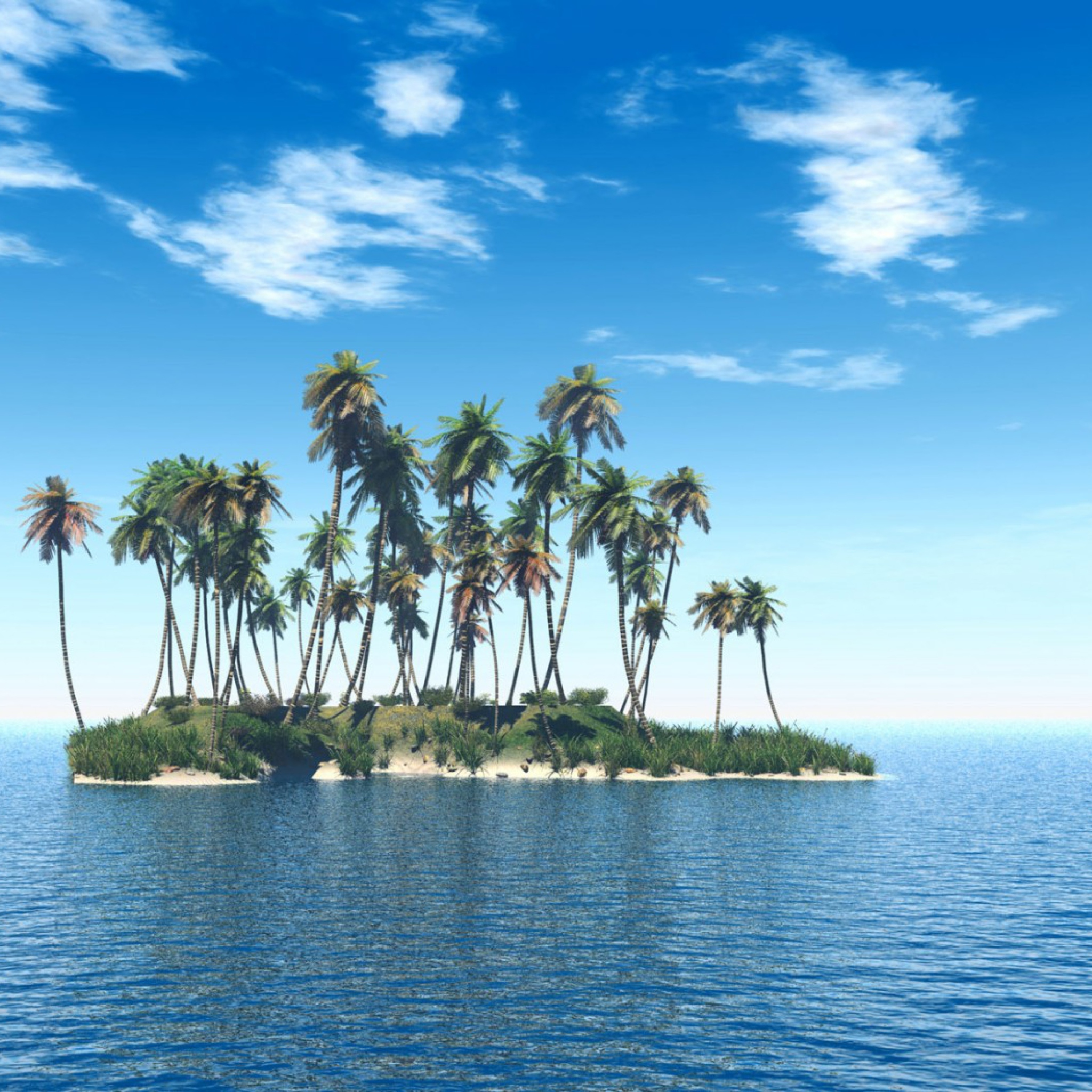 Fondo de pantalla Tiny Island In Middle Of Sea 2048x2048