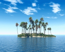 Fondo de pantalla Tiny Island In Middle Of Sea 220x176