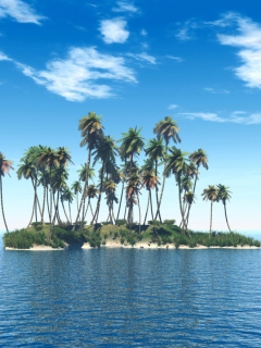 Tiny Island In Middle Of Sea wallpaper 240x320