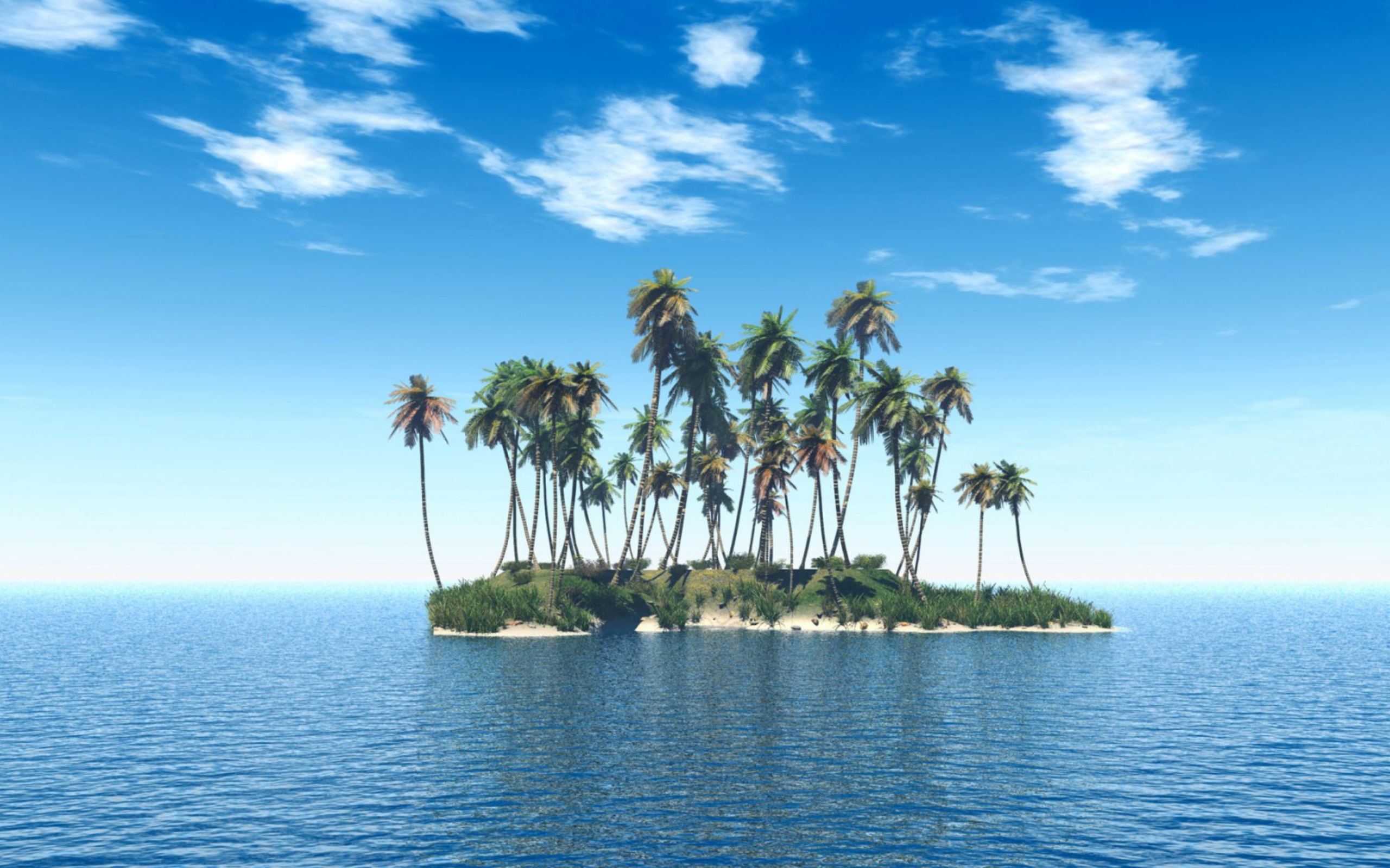 Tiny Island In Middle Of Sea wallpaper 2560x1600