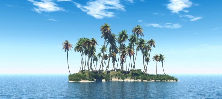 Das Tiny Island In Middle Of Sea Wallpaper 720x320
