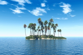 Tiny Island In Middle Of Sea Wallpaper for Android, iPhone and iPad