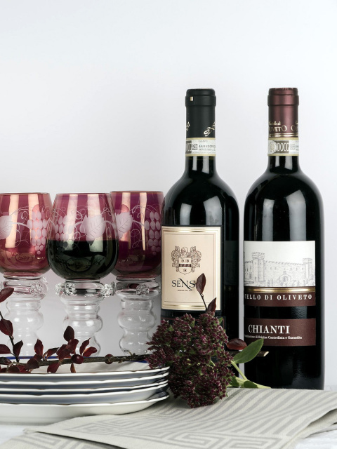 Fondo de pantalla Chianti Wine from Tuscany region 480x640