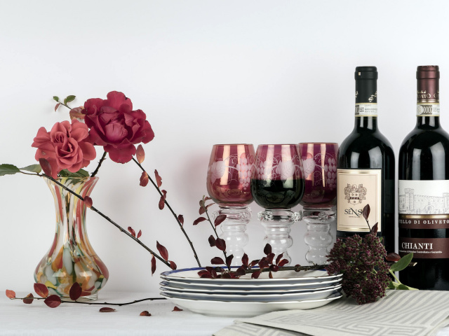 Fondo de pantalla Chianti Wine from Tuscany region 640x480