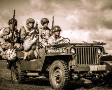 Fondo de pantalla Soldiers on Jeep 220x176