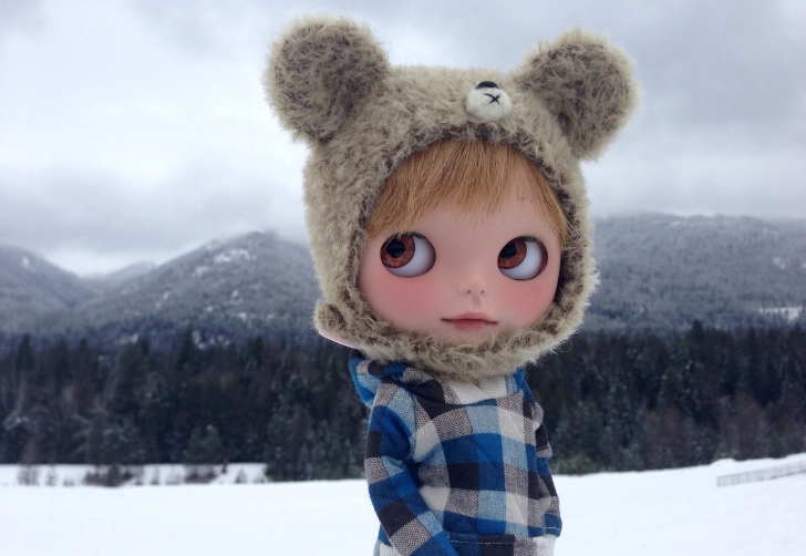Обои Pretty Doll In Winter Clothes
