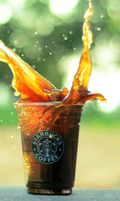 Das Starbucks Iced Coffee Splash Wallpaper 240x400