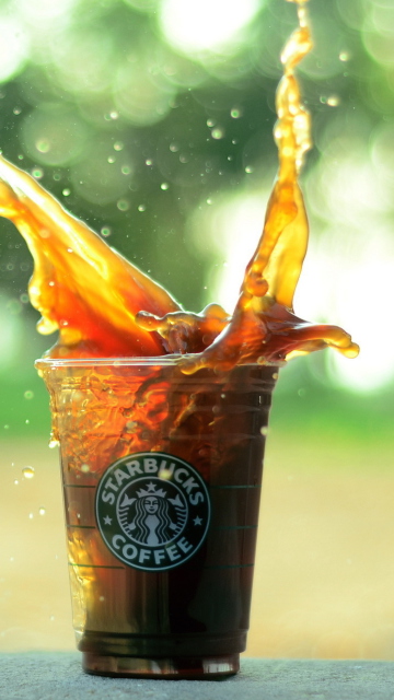 Обои Starbucks Iced Coffee Splash 360x640