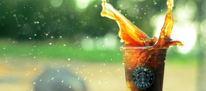 Das Starbucks Iced Coffee Splash Wallpaper 720x320