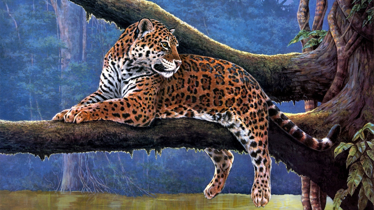 Screenshot №1 pro téma Raymond Reibel Jaguar Painting 1280x720