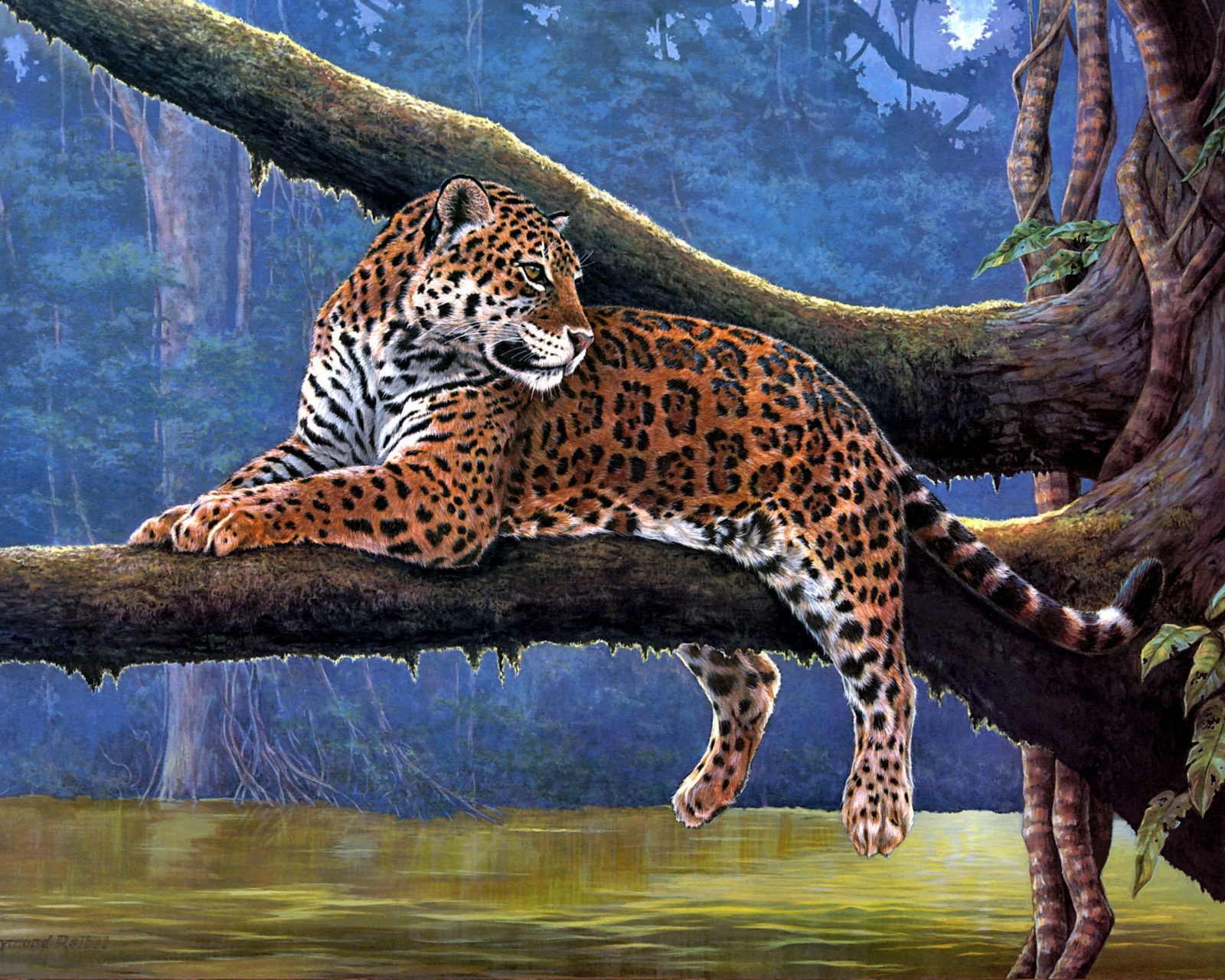 Fondo de pantalla Raymond Reibel Jaguar Painting 1600x1280