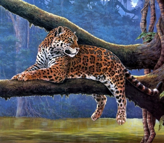 Kostenloses Raymond Reibel Jaguar Painting Wallpaper für iPad