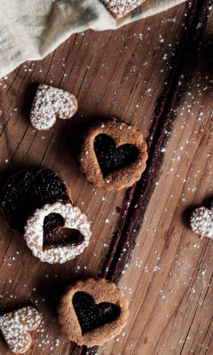 Обои Heart Cookies 240x400