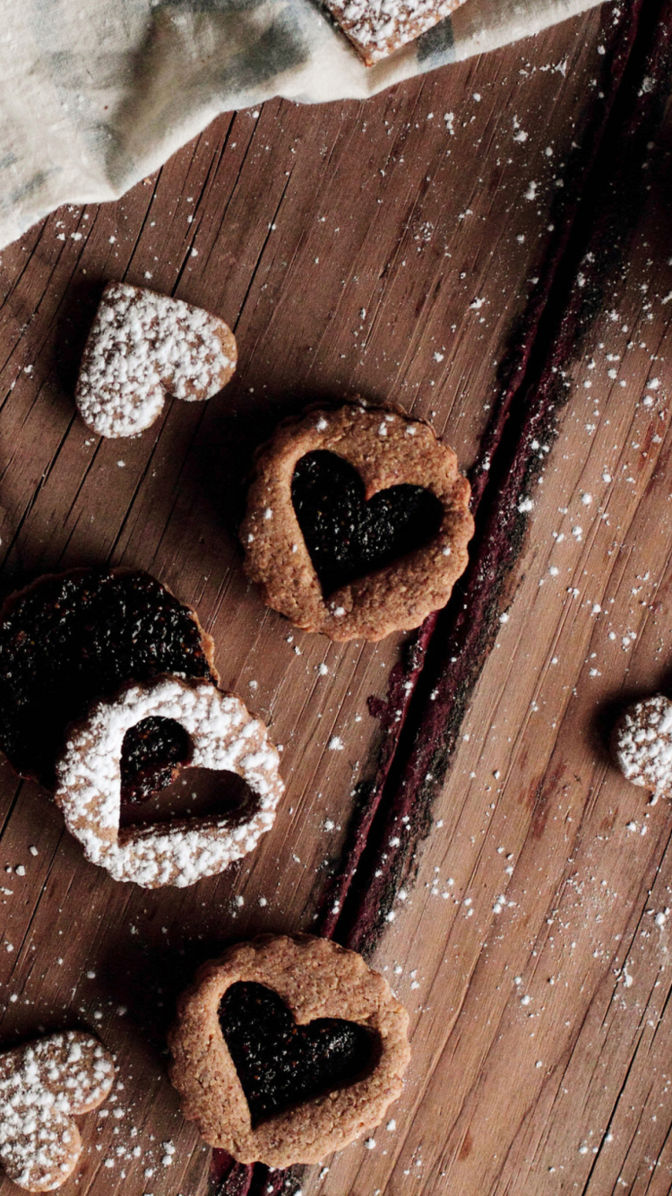 Обои Heart Cookies 750x1334