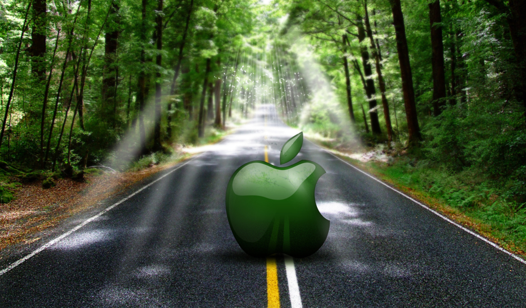 Green Apple wallpaper 1024x600