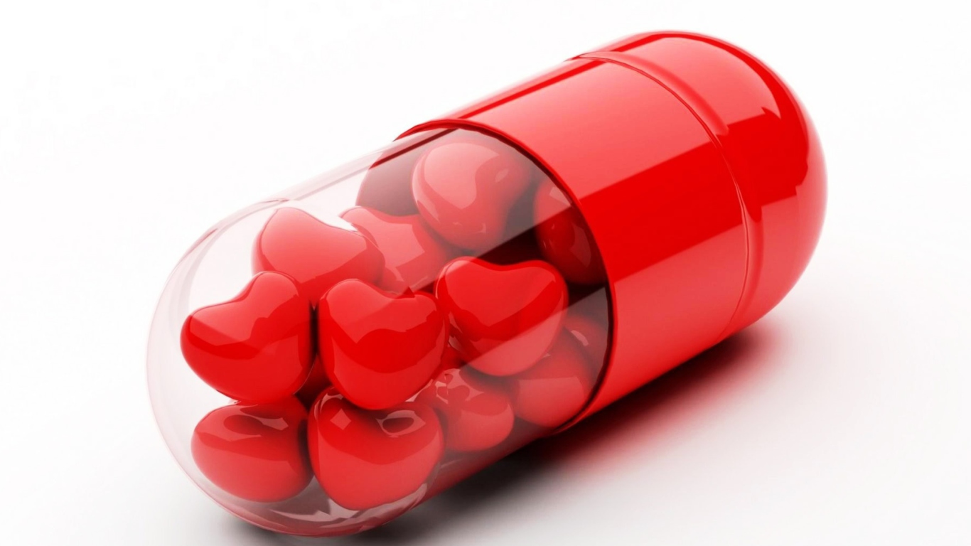 Red Love Pills wallpaper 1366x768