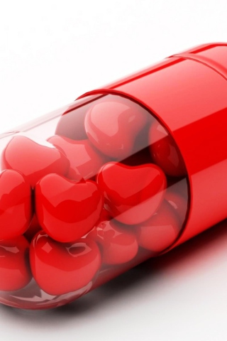 Fondo de pantalla Red Love Pills 320x480