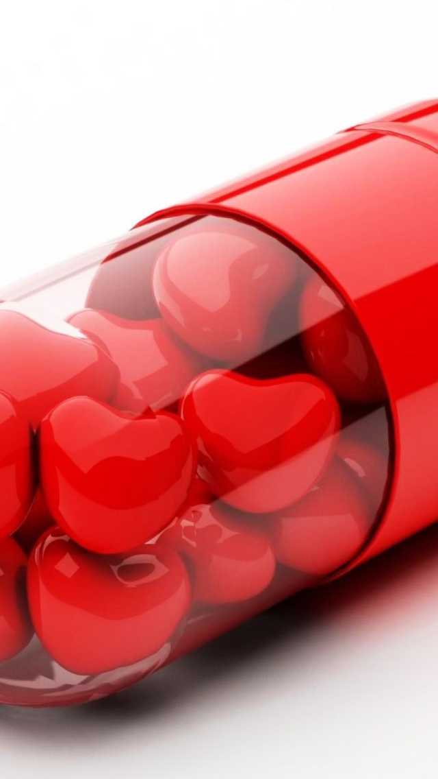 Fondo de pantalla Red Love Pills 640x1136
