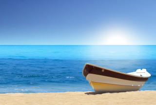 Kostenloses Boat On Beach Wallpaper für Android, iPhone und iPad