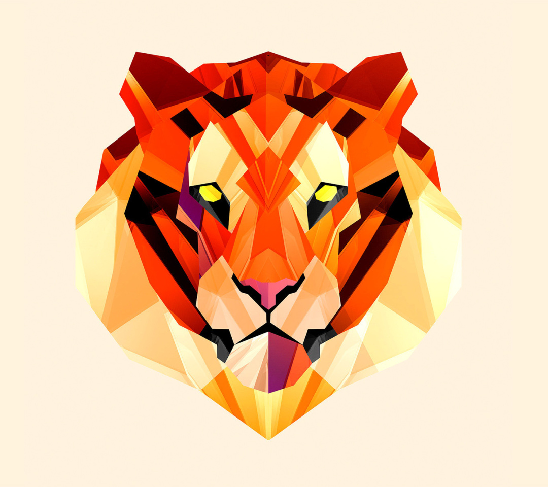Polygon Tiger wallpaper 1080x960