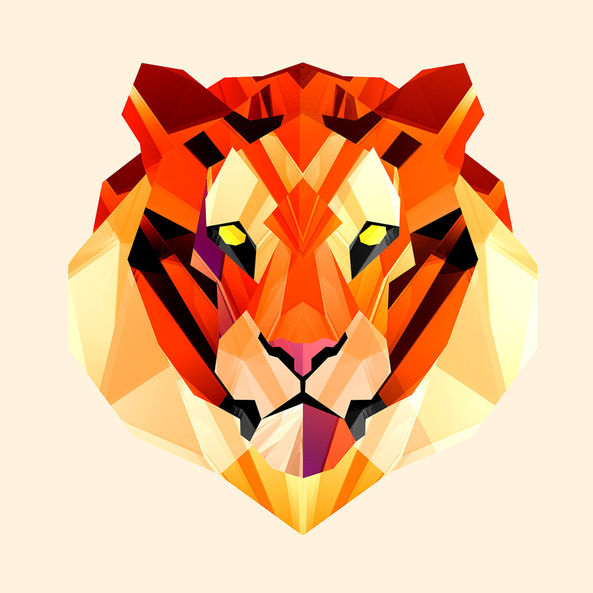 Das Polygon Tiger Wallpaper 2048x2048